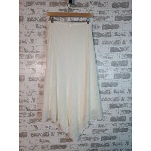Asymmetrical Maxi Skirt Large White Lace Boho Festival Cottage Romantic